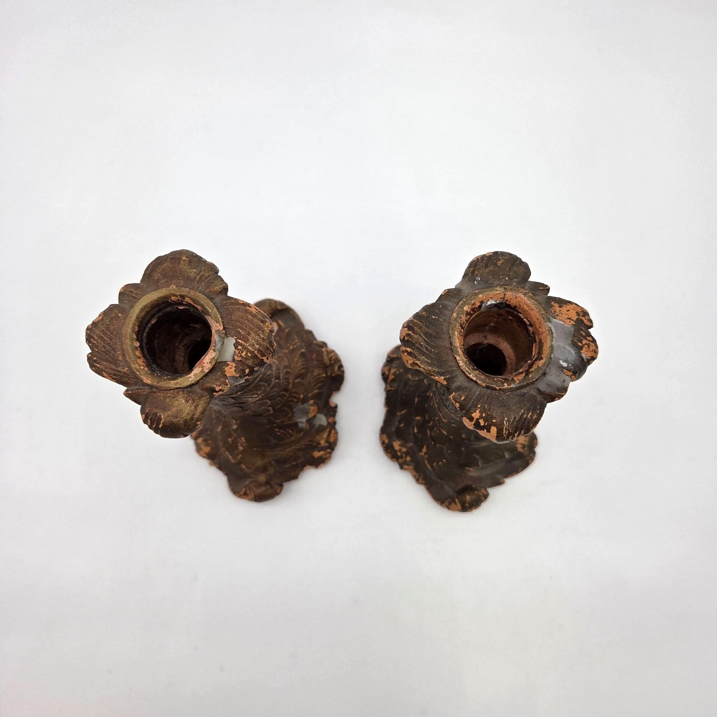 Pair of Vintage Syroco Wood Candle Holders Borghese Style