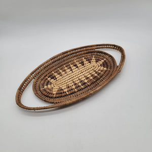 Tohono O'Odham Pima Woven Basket Tray With Handles