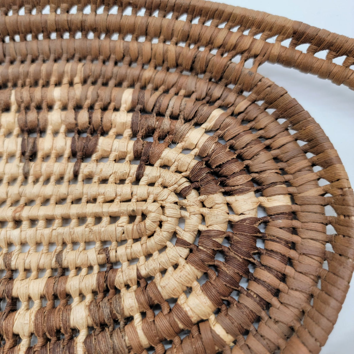 Tohono O'Odham Pima Woven Basket Tray With Handles