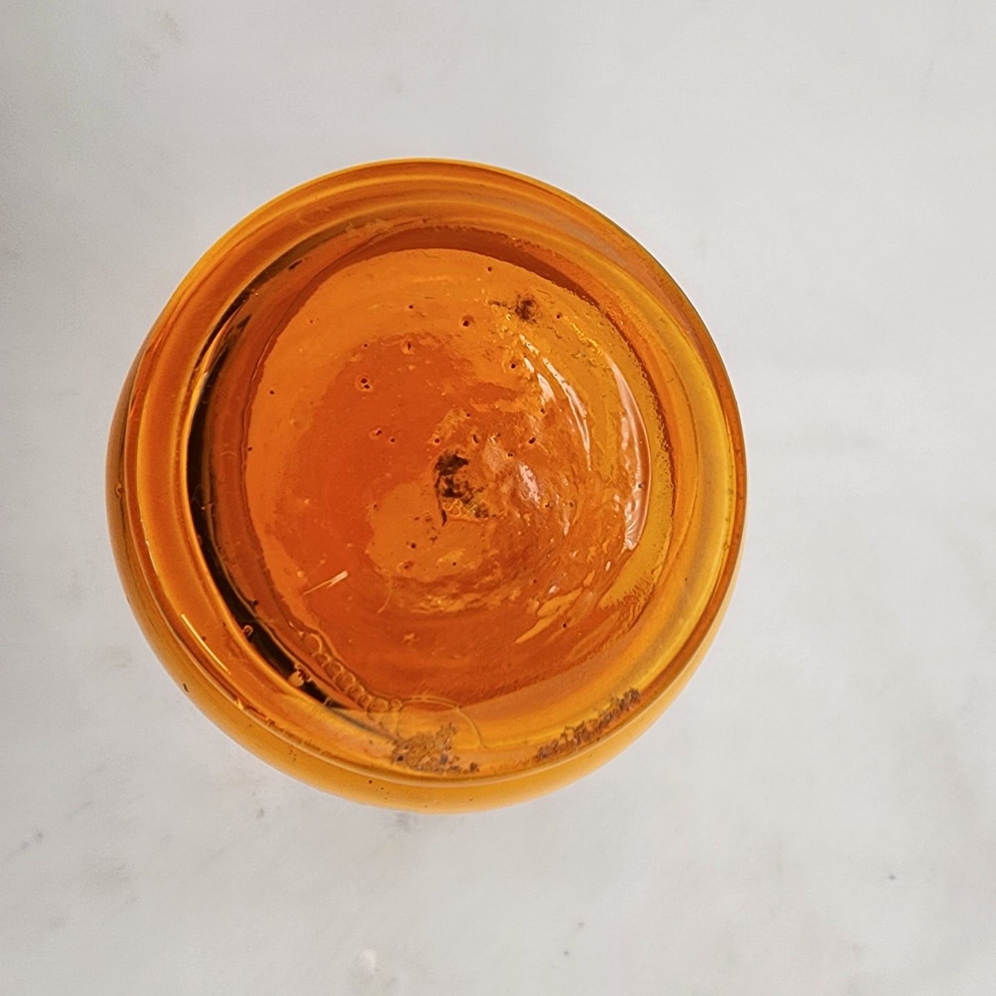 Orange Art Glass Bud Vase With Ruffled Edge