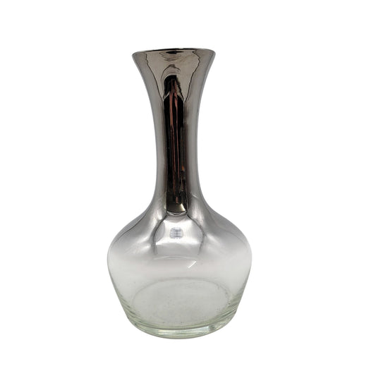 Mid Century Silver Fade Ombre Decanter Vase