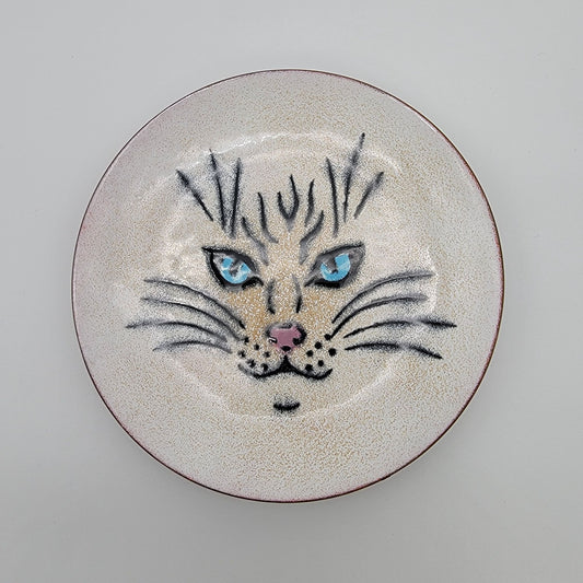 Annemarie Davidson Enamel On Copper Cat Face Plate