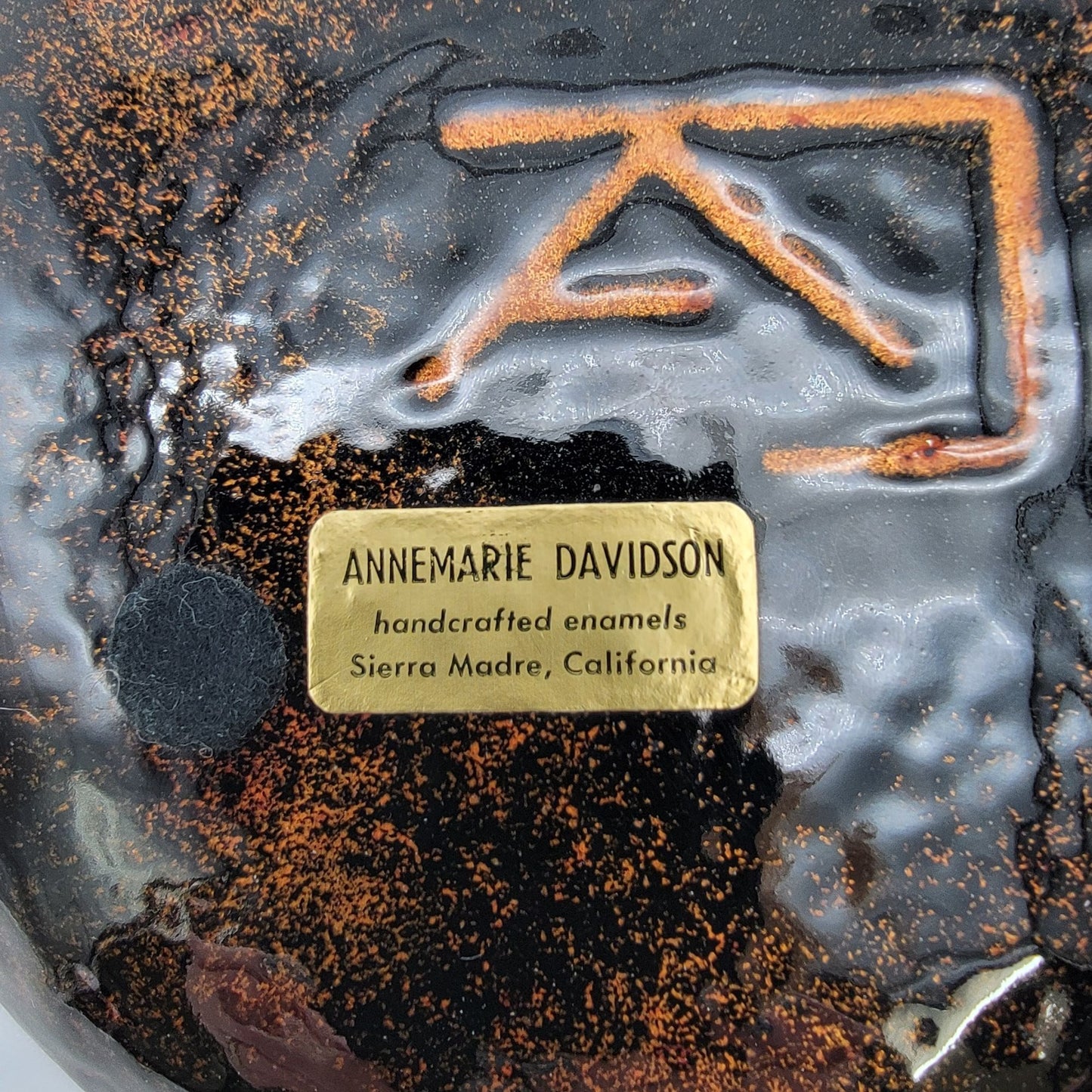 Annemarie Davidson Enamel On Copper Cat Face Plate