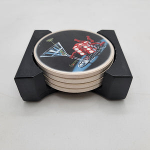 Michael Godard Martini & Dice Coasters & Holder