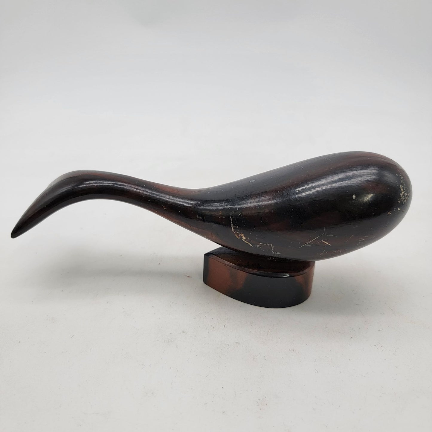 Mid Century MCM Hand-Carved Wood Whale Sculpture