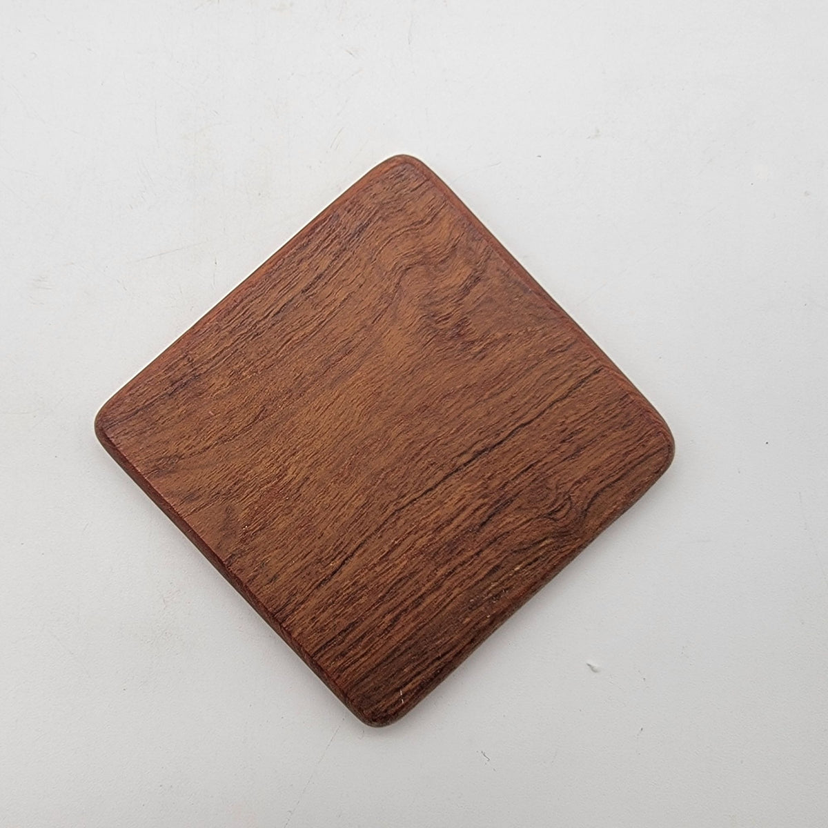 Vintage Teak Wood Coasters & Holder Set Of 6