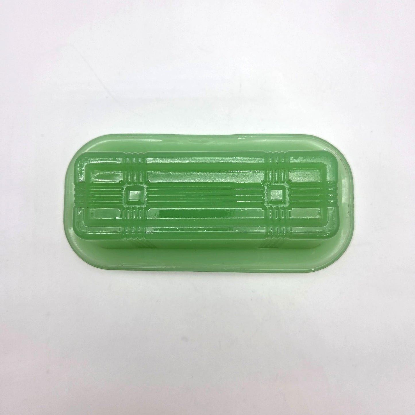 Jadeite Green Glass Covered Butter Dish TPC