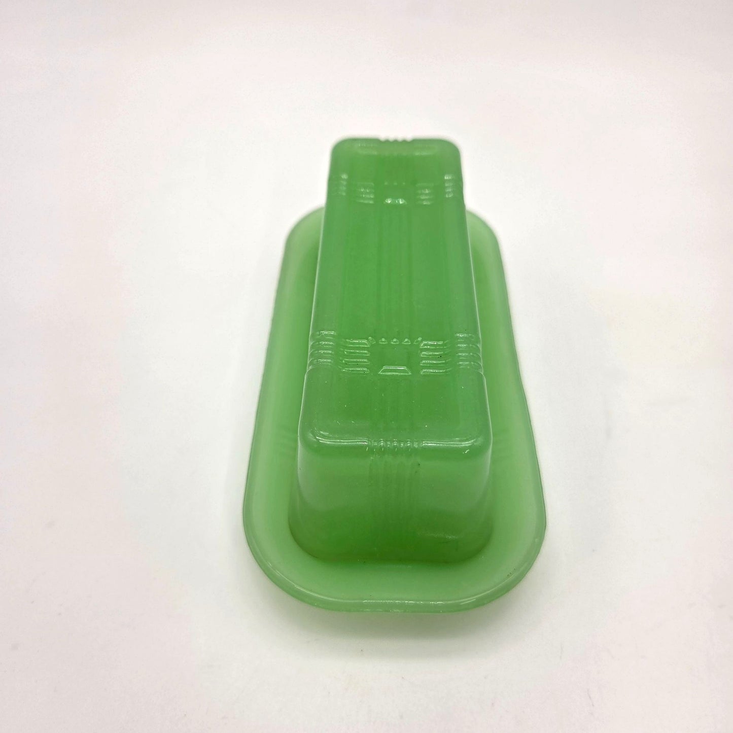 Jadeite Green Glass Covered Butter Dish TPC