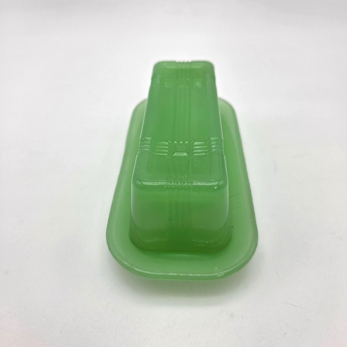 Jadeite Green Glass Covered Butter Dish TPC