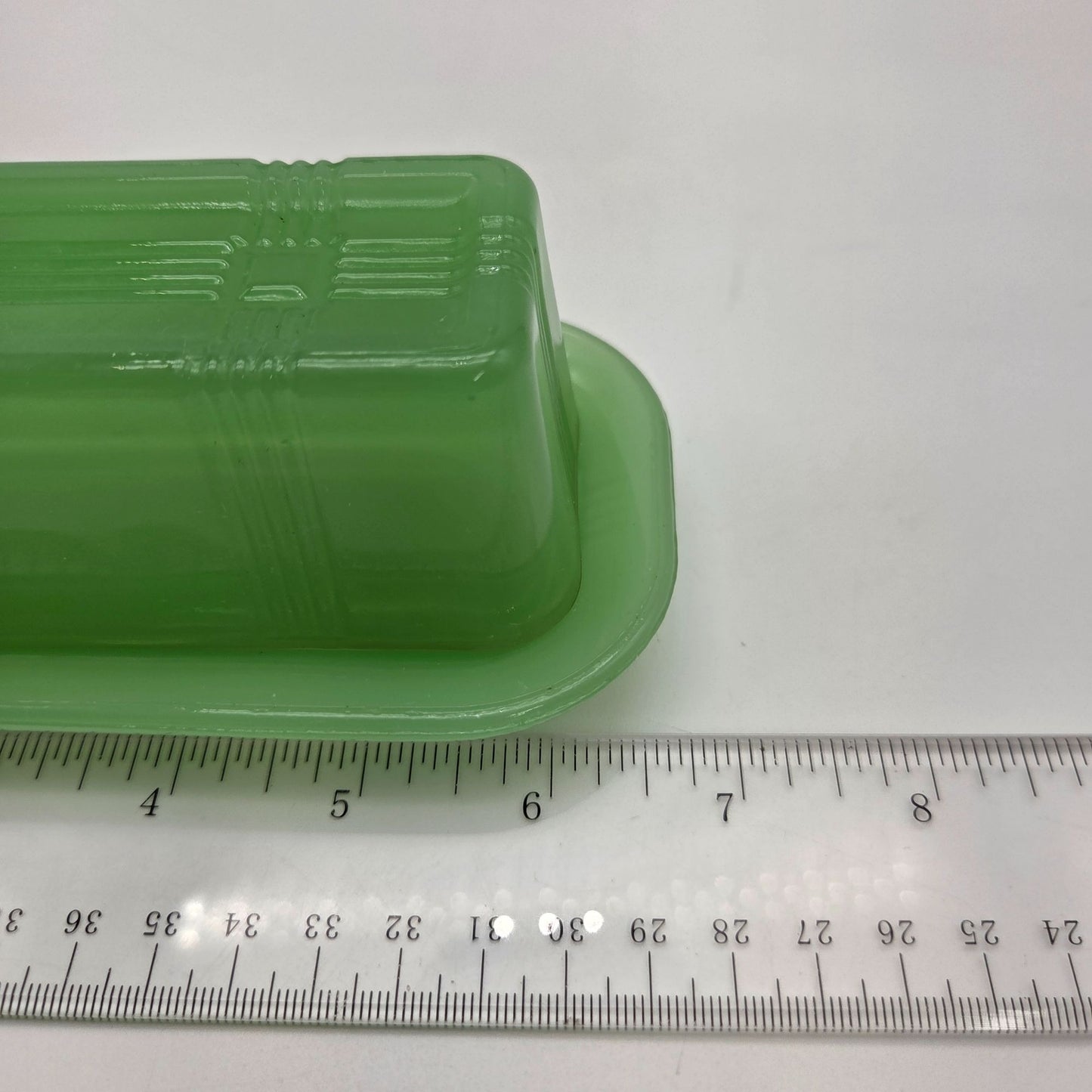 Jadeite Green Glass Covered Butter Dish TPC