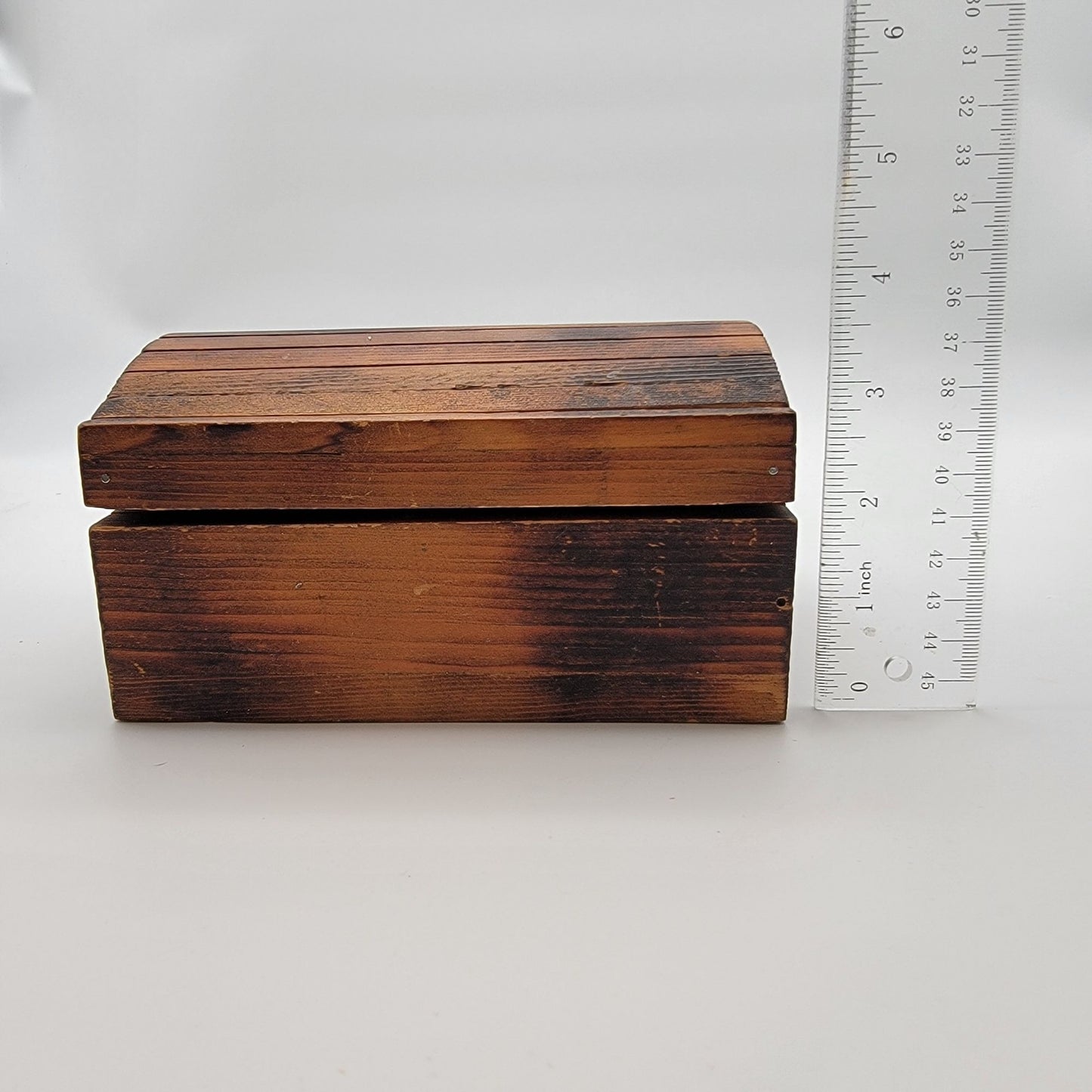 Hand-Crafted Wood Treasure Chest Box Signed