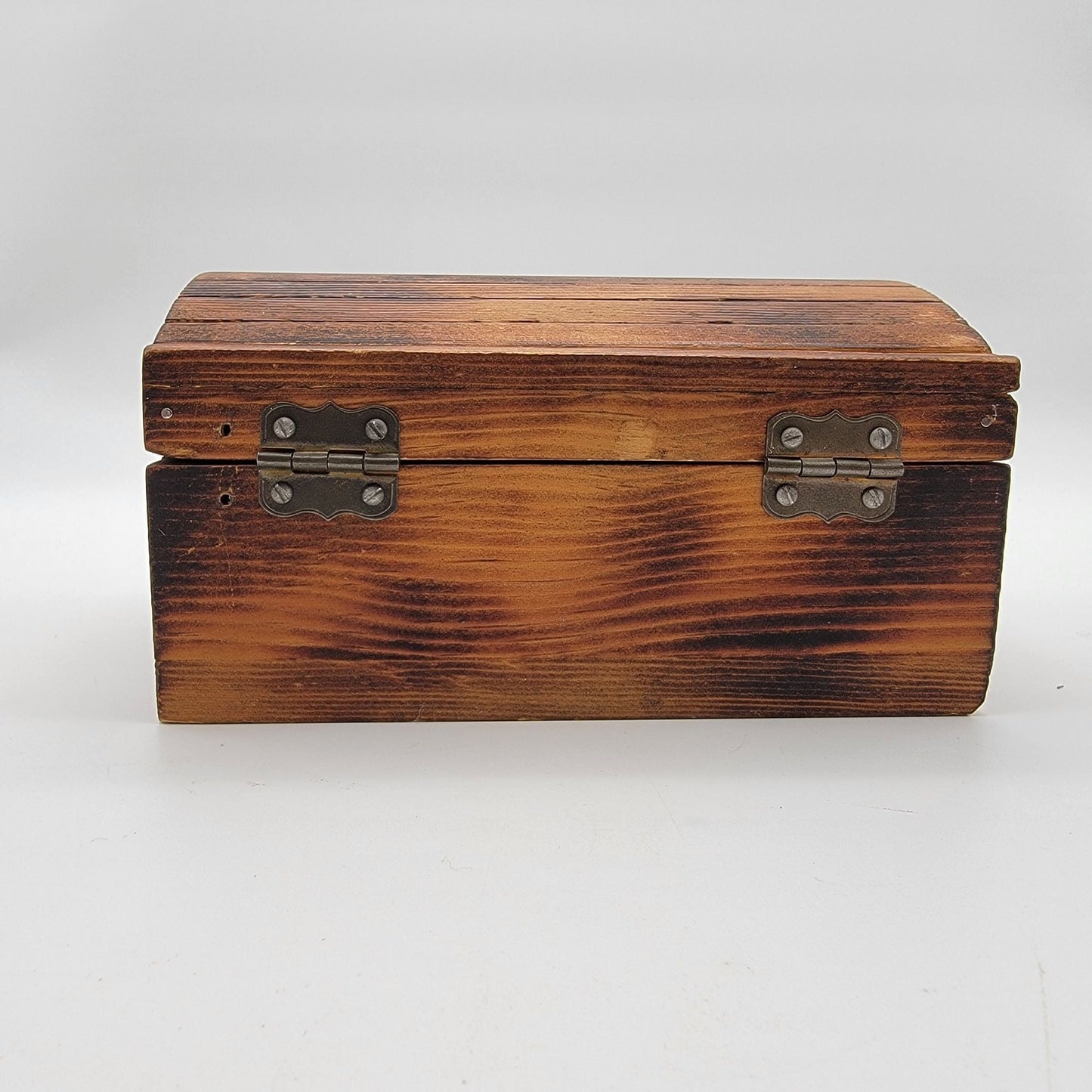 Hand-Crafted Wood Treasure Chest Box Signed