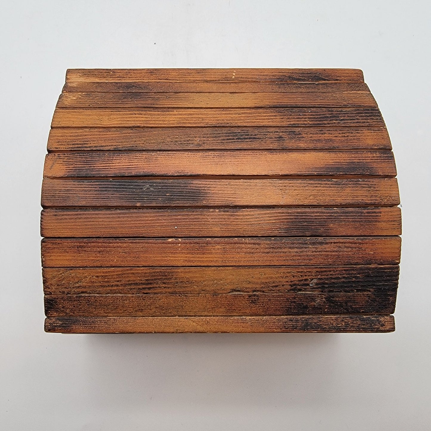 Hand-Crafted Wood Treasure Chest Box Signed