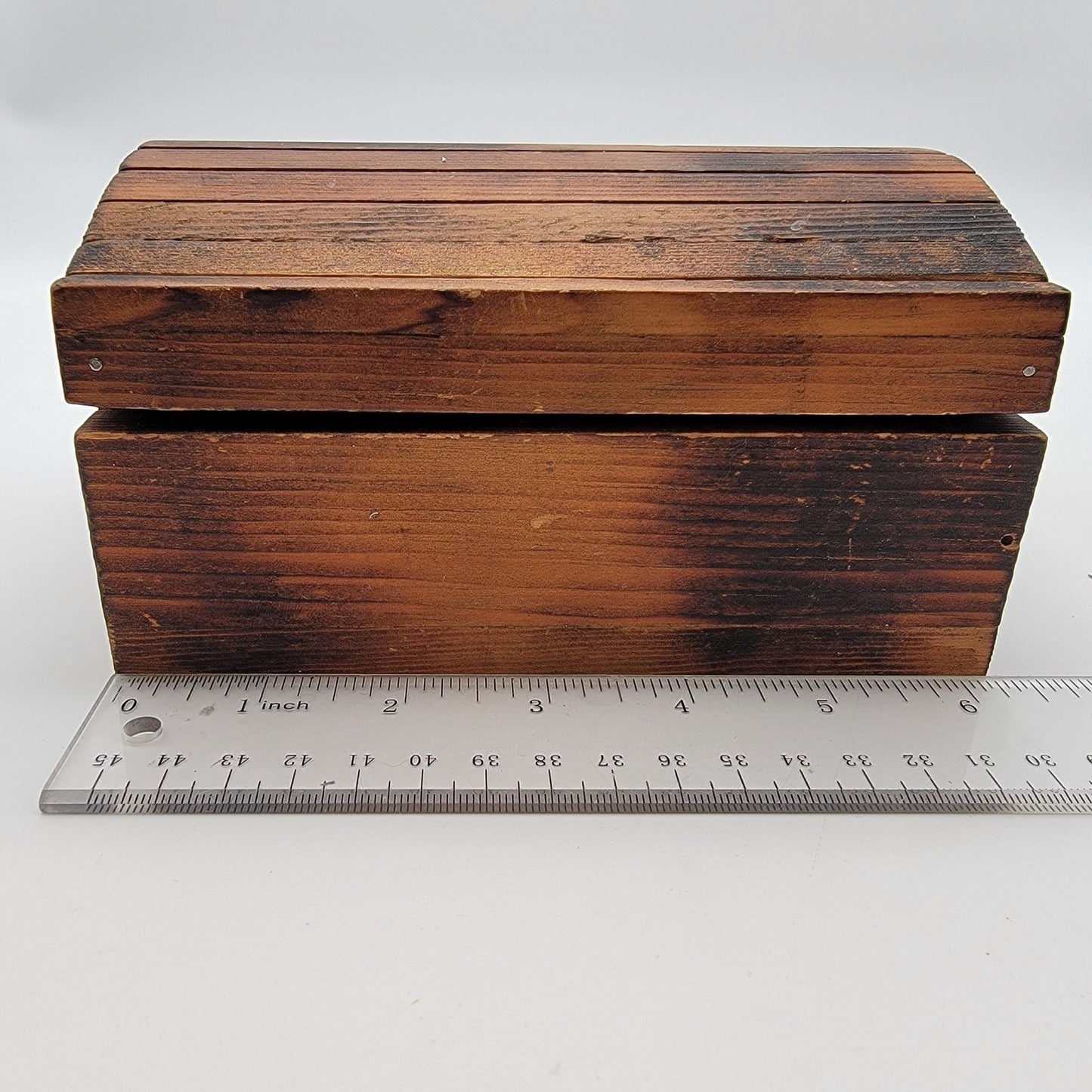 Hand-Crafted Wood Treasure Chest Box Signed