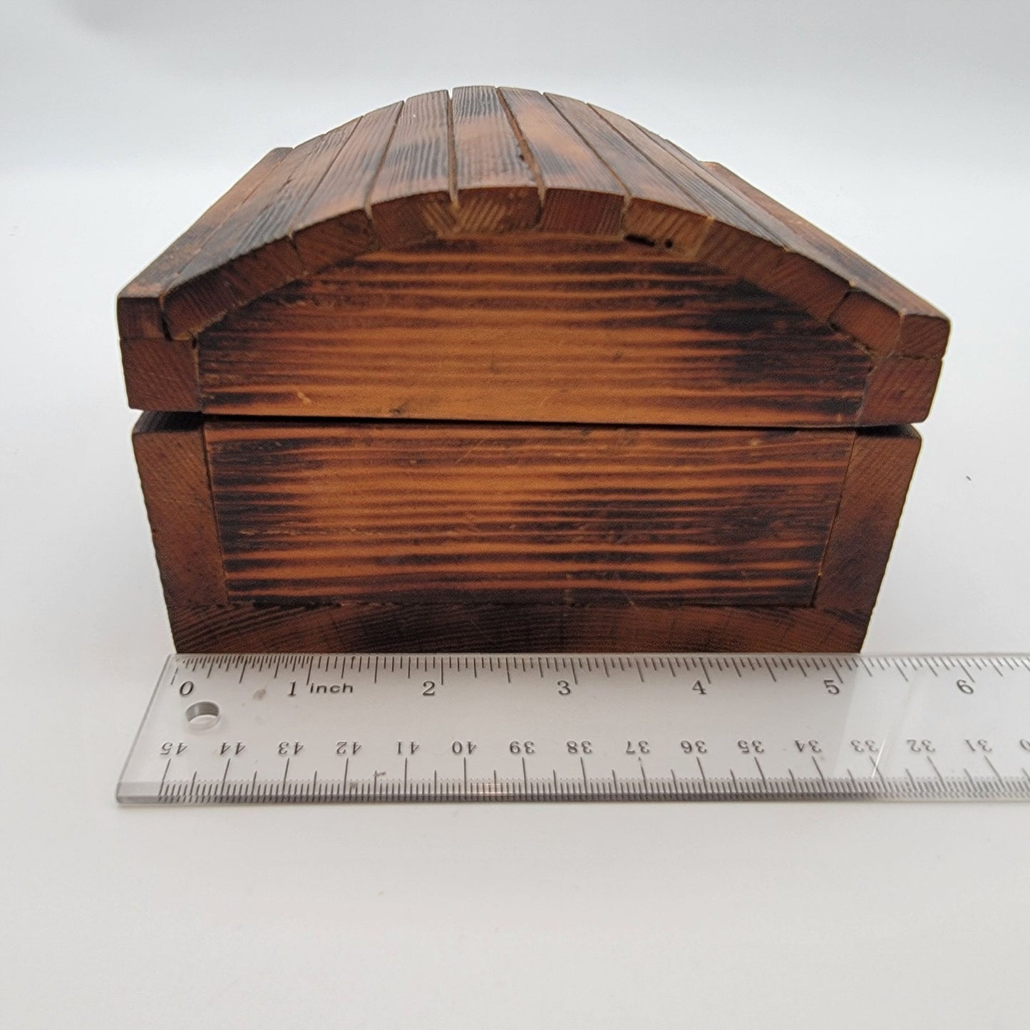 Hand-Crafted Wood Treasure Chest Box Signed