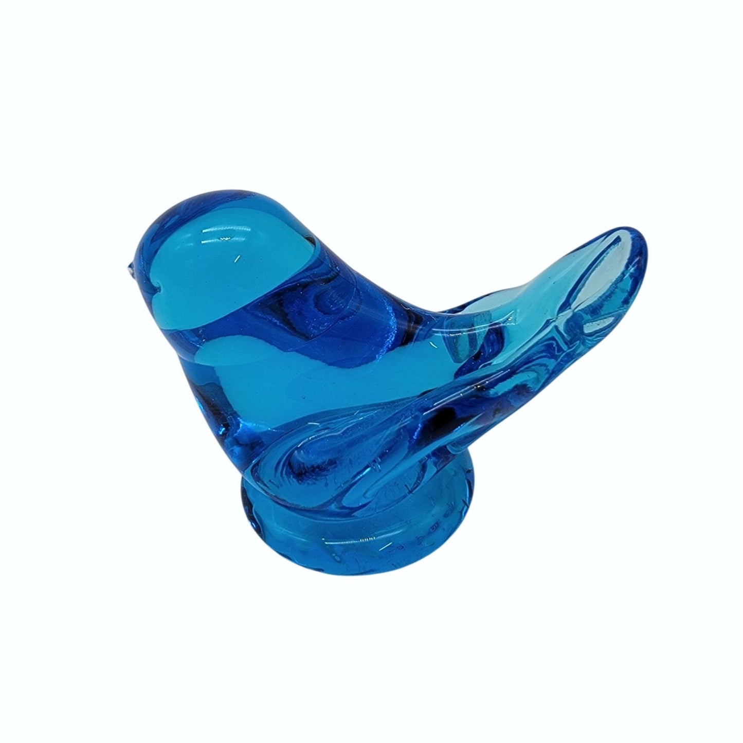 Vintage Blue Bird Of Happiness Glass Figurine