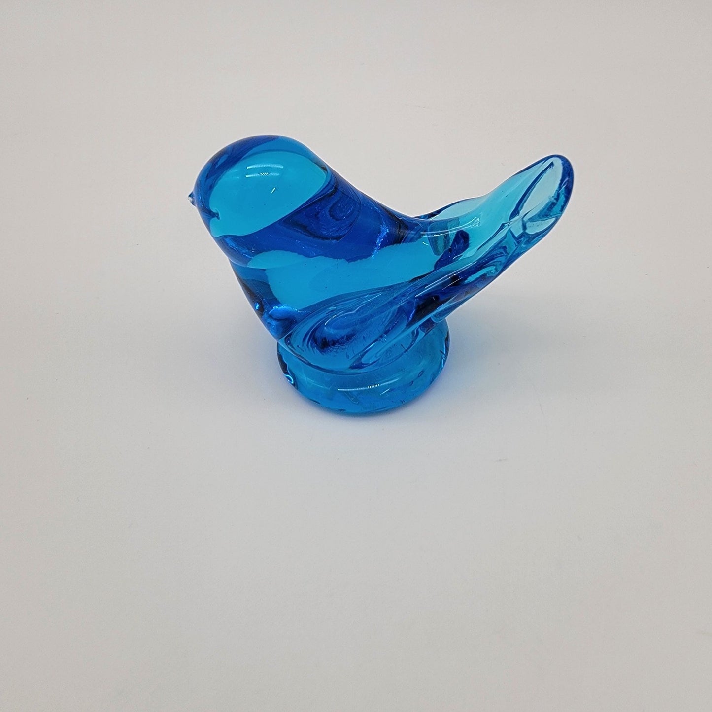 Vintage Blue Bird Of Happiness Glass Figurine