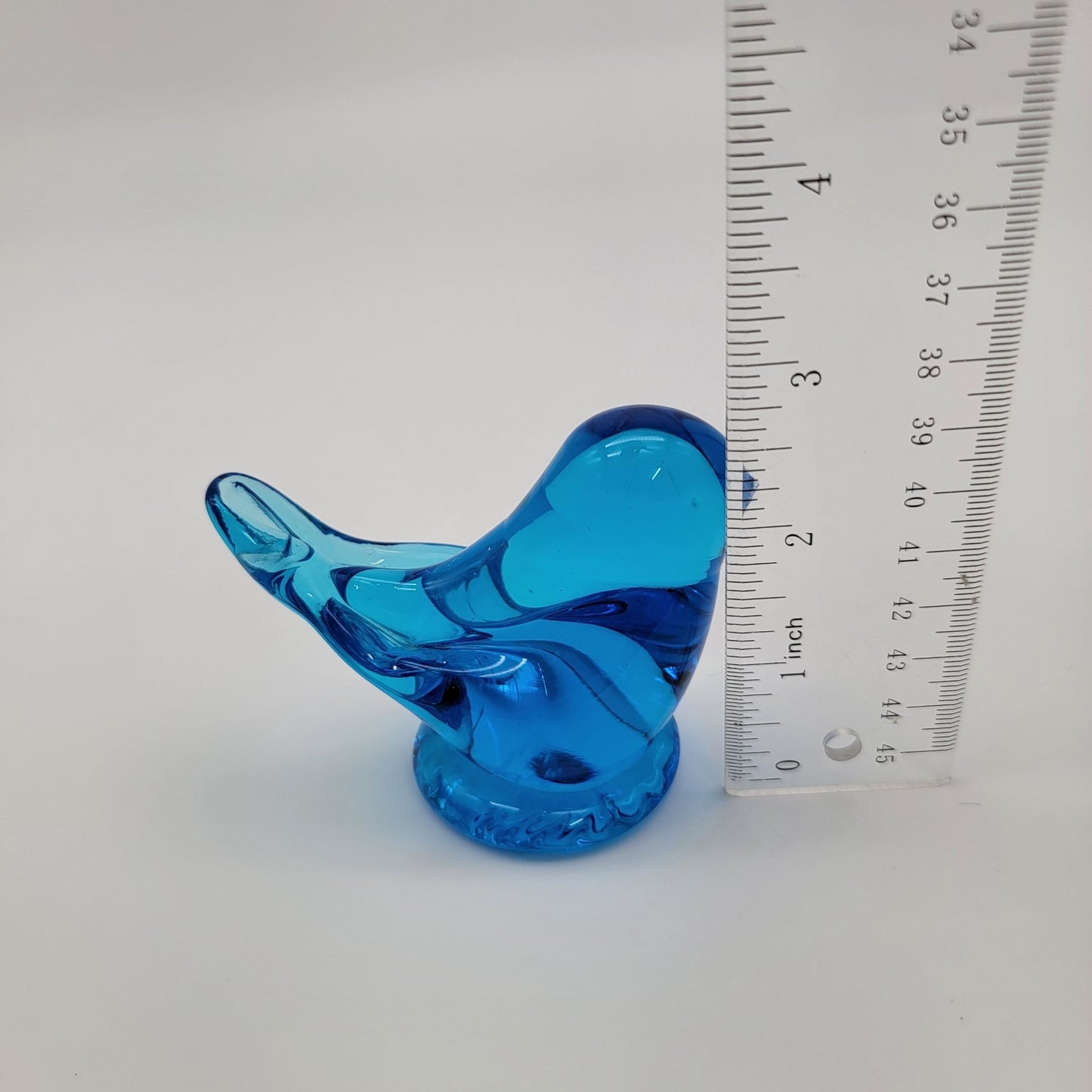 Vintage Blue Bird Of Happiness Glass Figurine