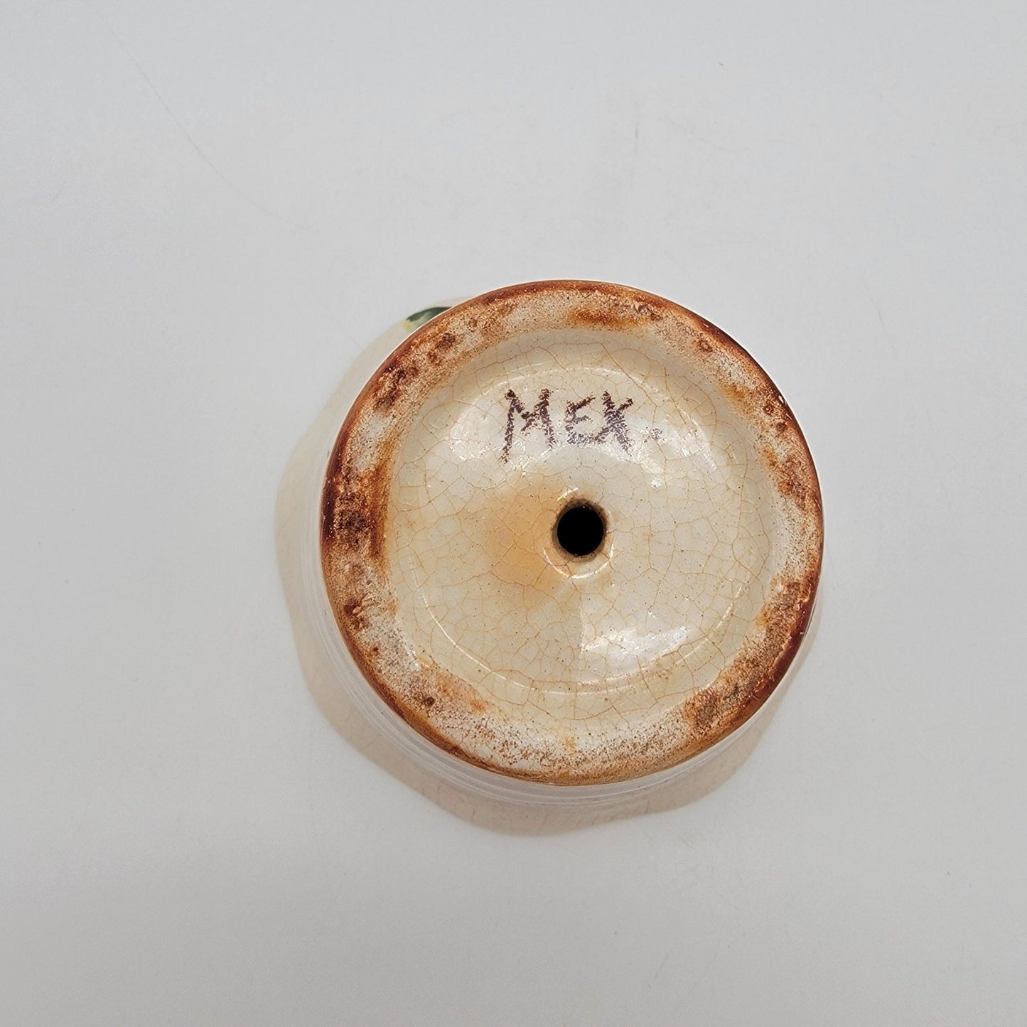 Mexican Pottery Planter with Purple Flowers