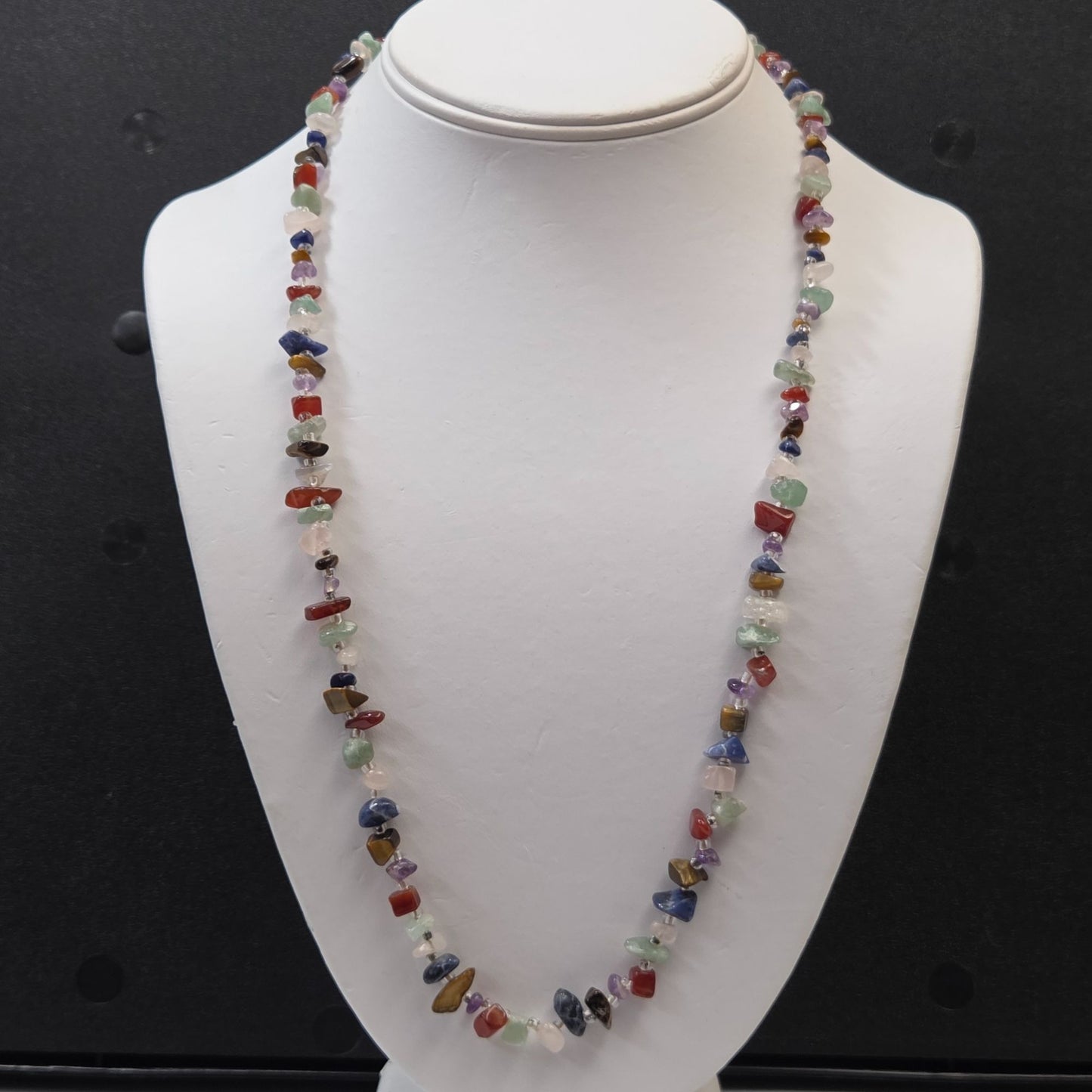 Vintage Gemstone Chips Beaded Necklace