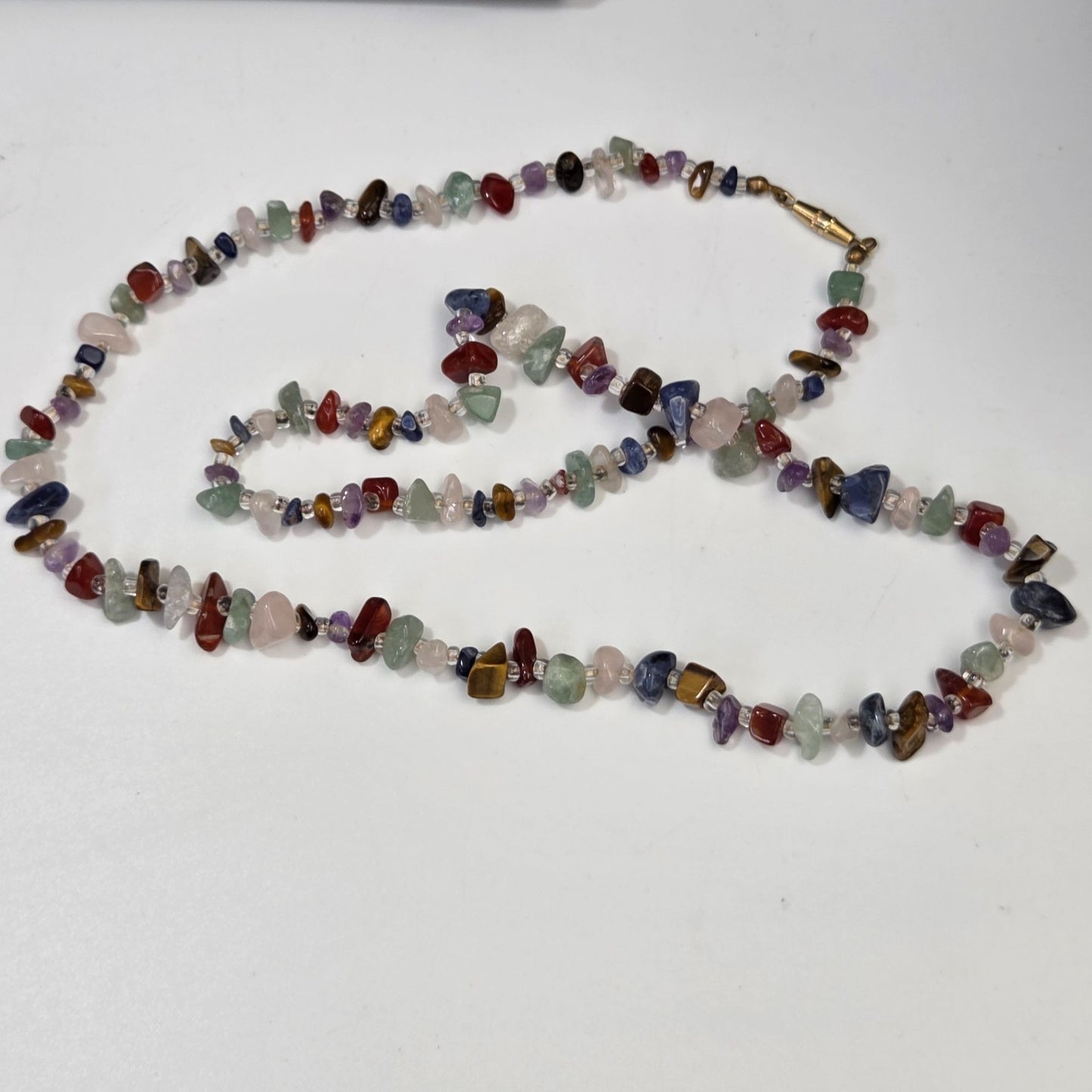 Vintage Gemstone Chips Beaded Necklace