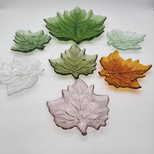 Leaf Glass Dish Set 7 Pieces