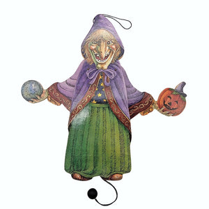 Vintage Midwest Of Cannon Falls Witch Fortune Teller Pull String Puppet