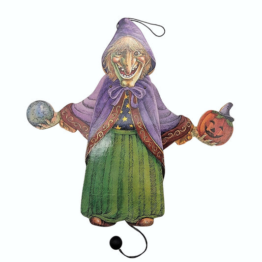 Vintage Midwest Of Cannon Falls Witch Fortune Teller Pull String Puppet