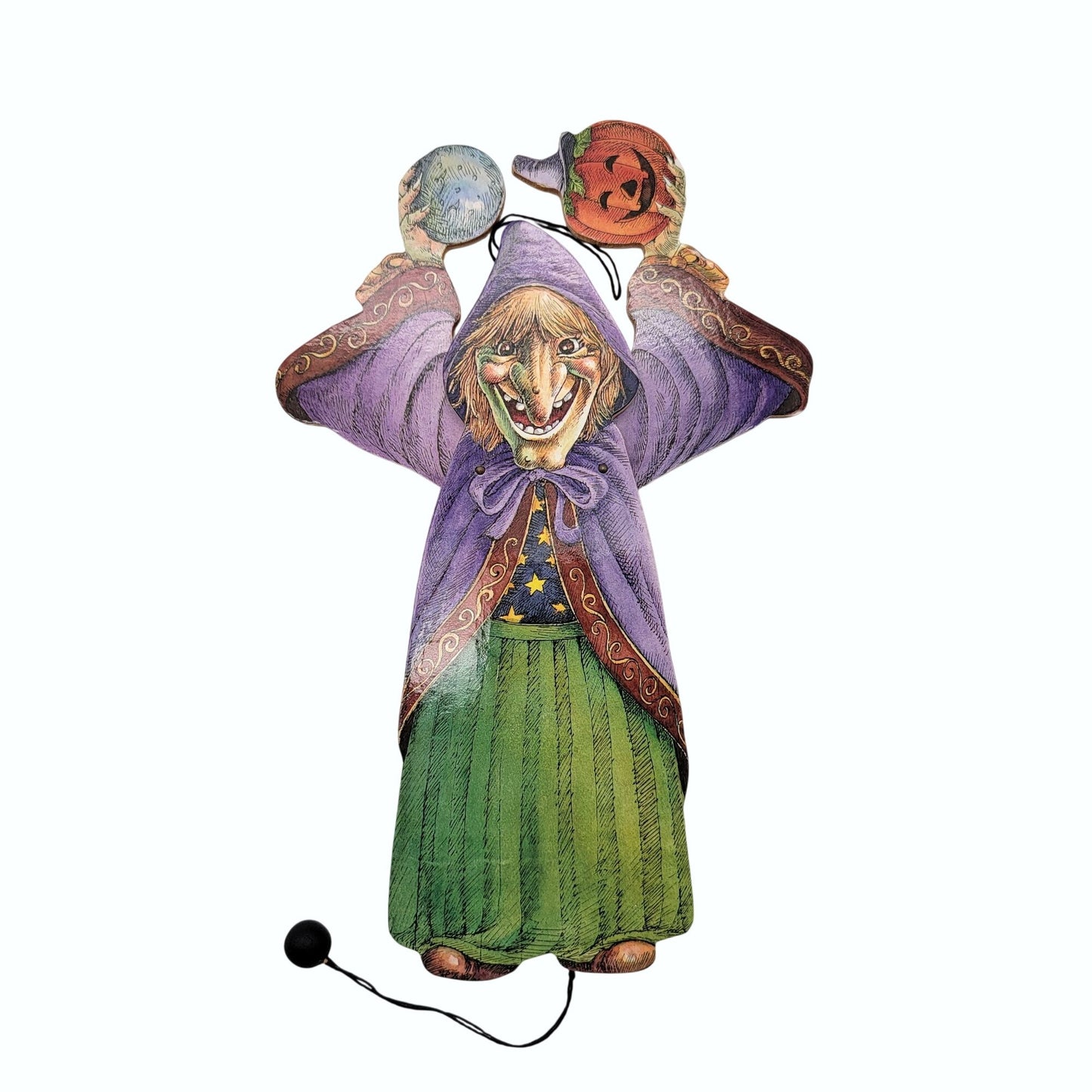 Vintage Midwest Of Cannon Falls Witch Fortune Teller Pull String Puppet