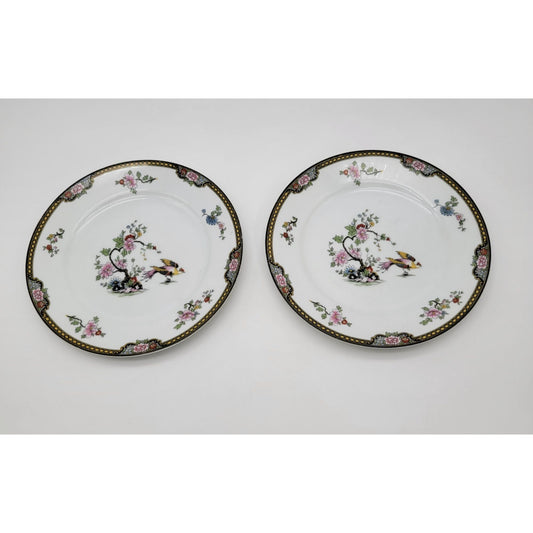 Vintage Noritake Pheasant Bird Dinner Plates Set Of 2