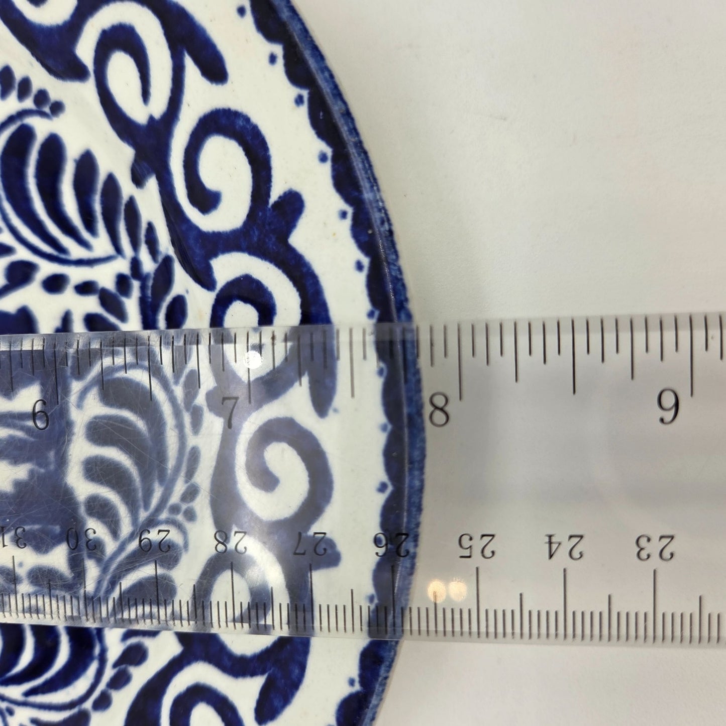 Set Of 4 Vintage Mexican Anfora Puebla Blue Heron Bird Art Pottery Plates