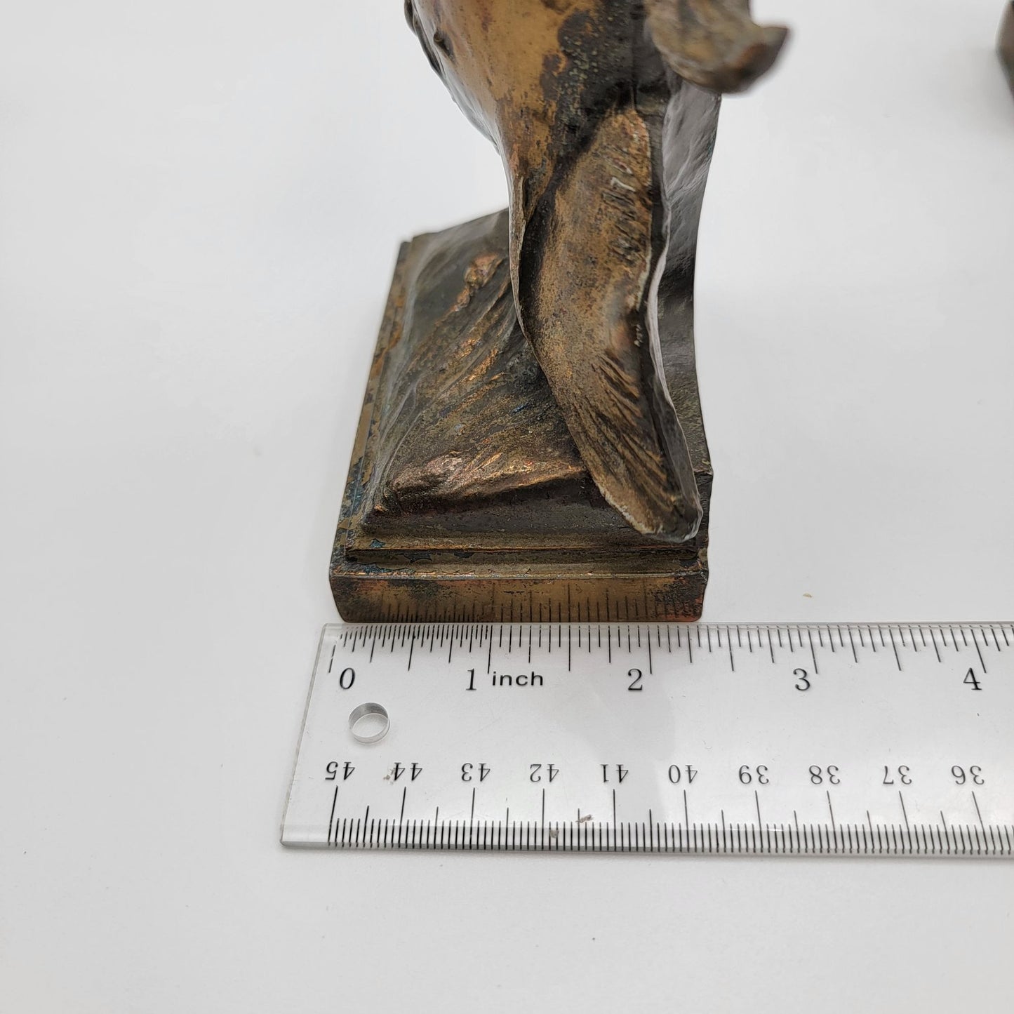 Vintage Ray E Dodge Art Deco Bronze Angel Fish Bookends Set Of 2 c.1938-1939