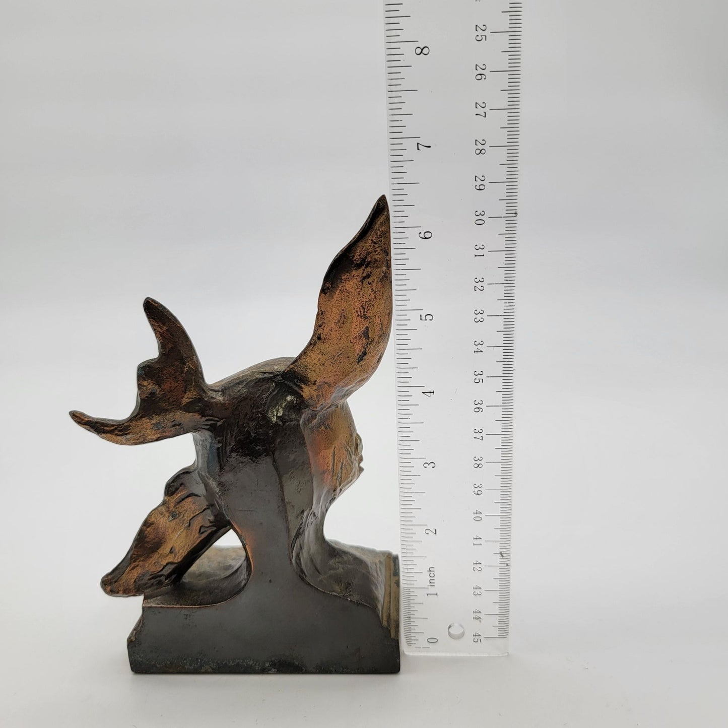 Vintage Ray E Dodge Art Deco Bronze Angel Fish Bookends Set Of 2 c.1938-1939