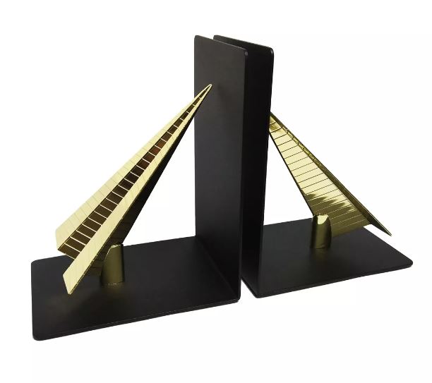 Brass Paper Airplane Bookends