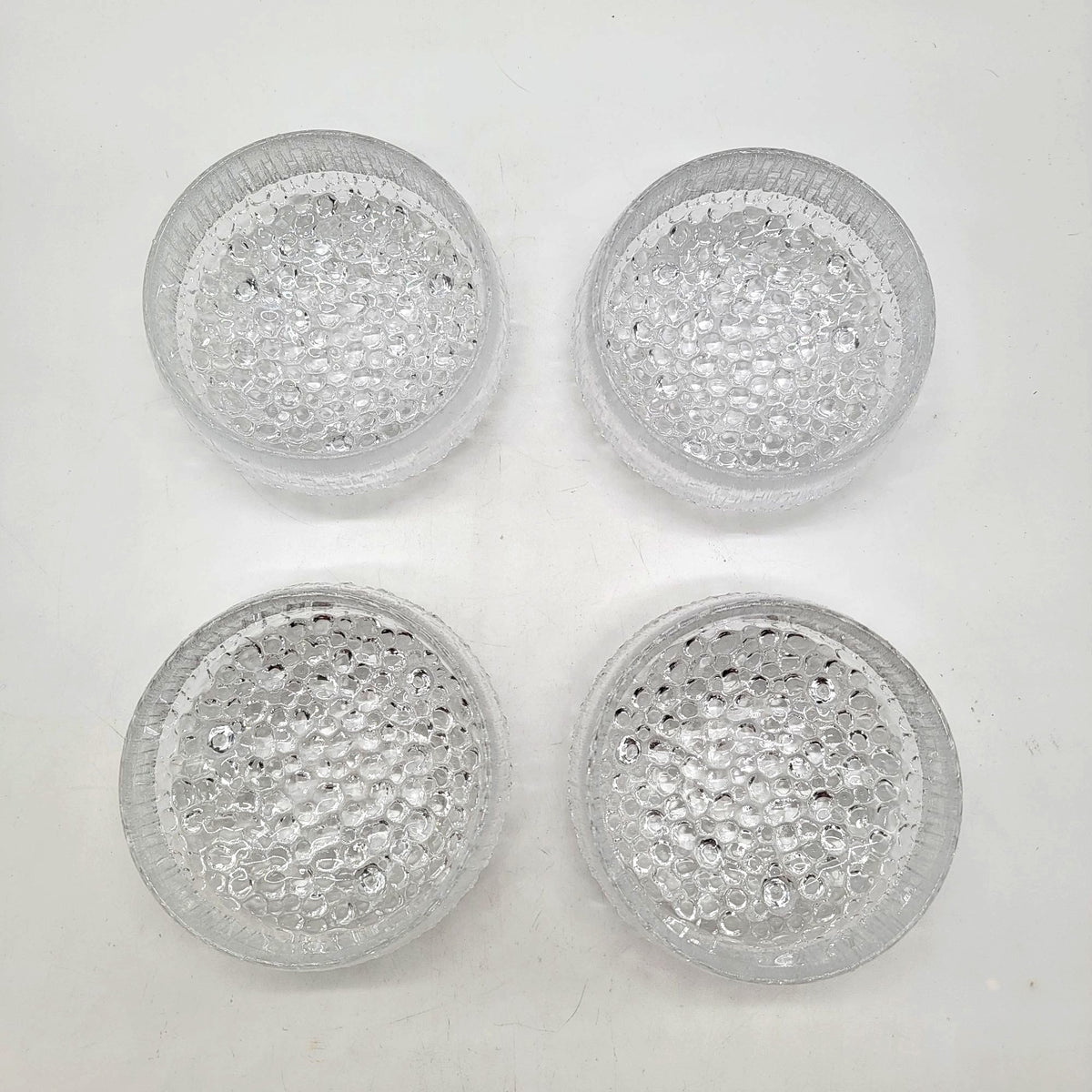 Tapio Wirkkala Iittala Ultima Thule Ice Glass Dessert Bowls Set Of 4