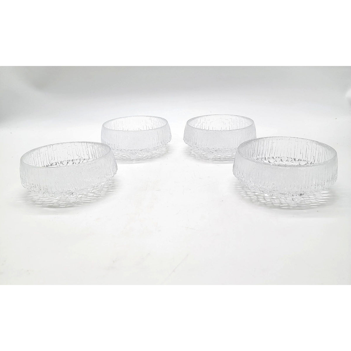Tapio Wirkkala Iittala Ultima Thule Ice Glass Dessert Bowls Set Of 4