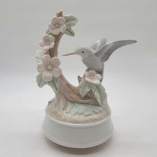 1980s Otagiri Hummingbird Porcelain Music Box