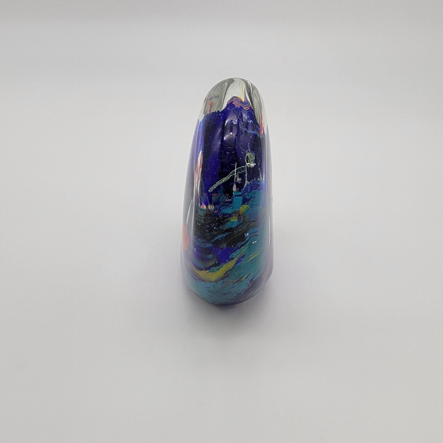 Vintage Glass Aquarium Paperweight Red Fish