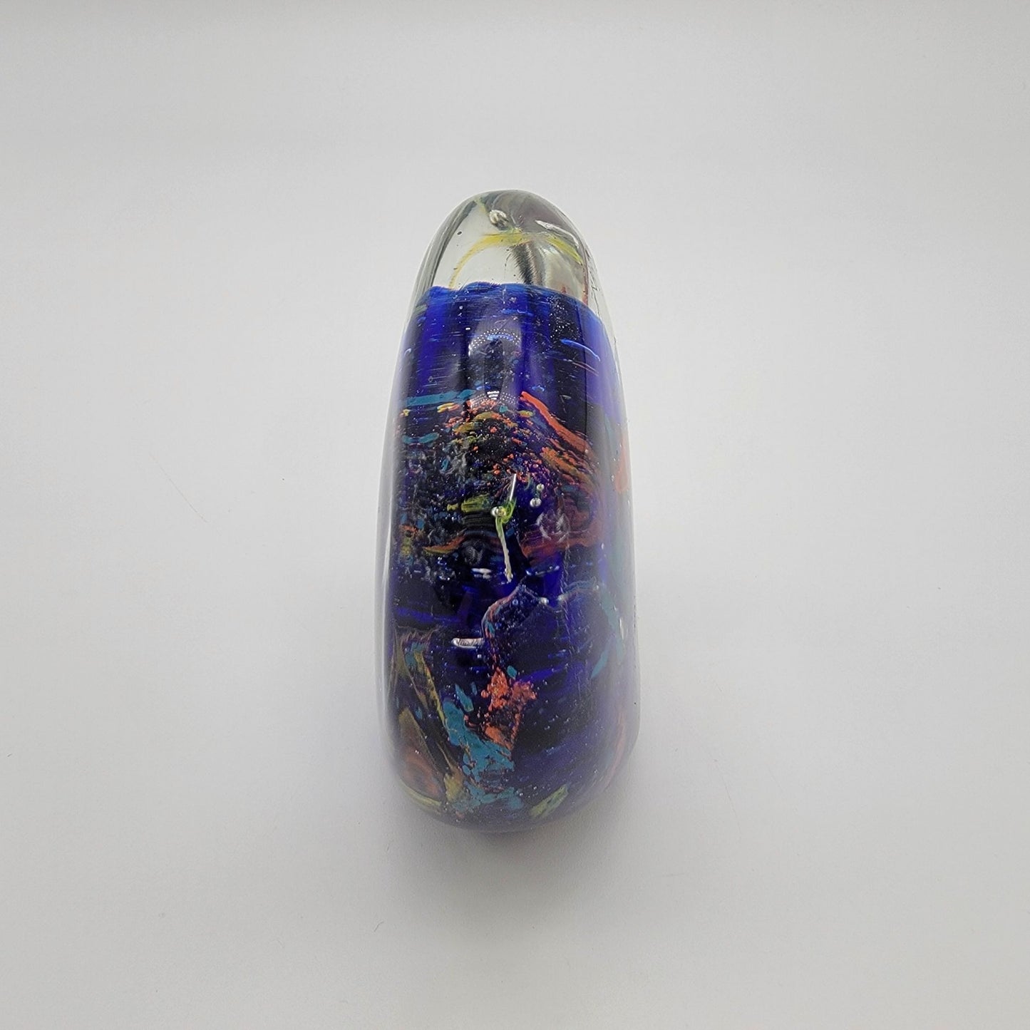 Vintage Glass Aquarium Paperweight Red Fish