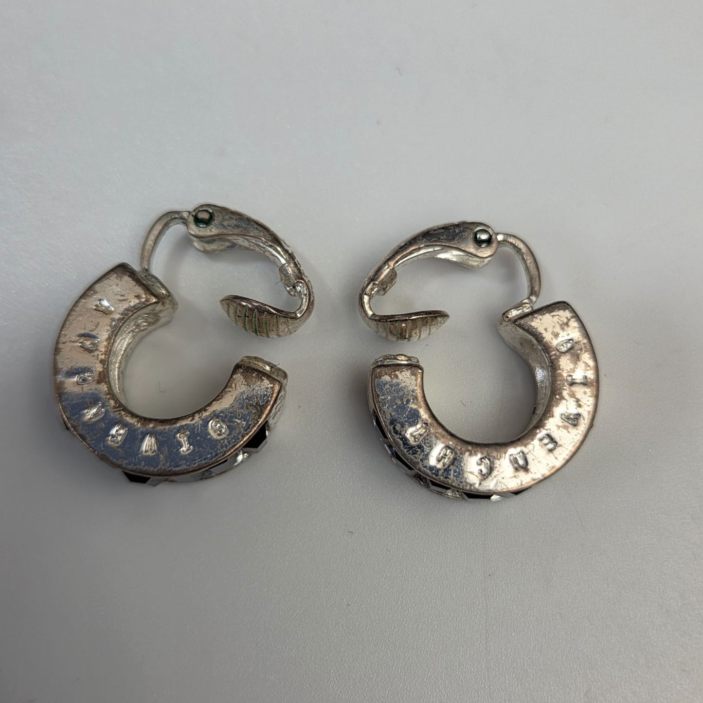 Vintage Givenchy Silver-Tone Baguette Crystal Clip-On Earrings