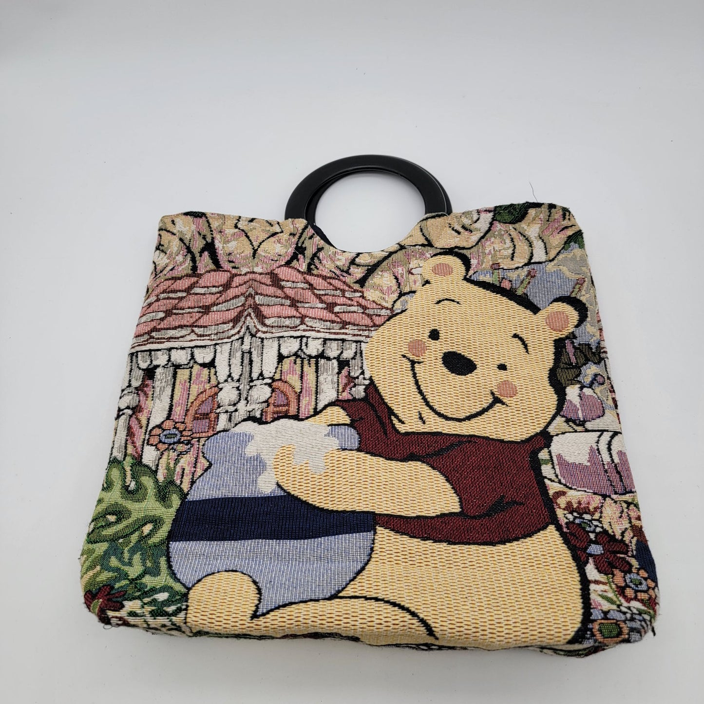 Winnie The Pooh Tapestry Handbag With Black Handles