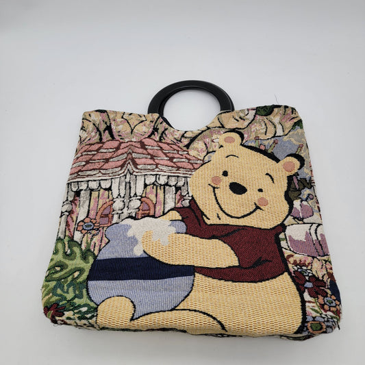 Winnie The Pooh Tapestry Handbag With Black Handles