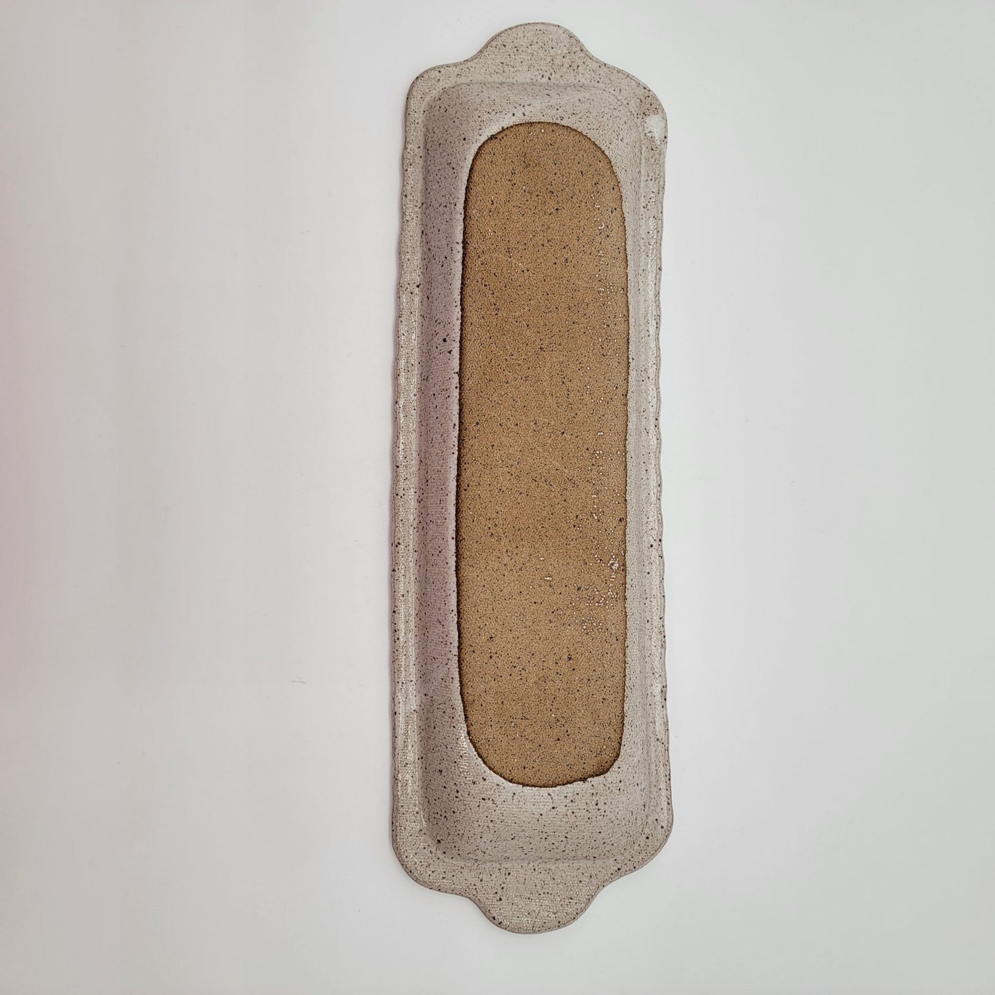 Landfair Granite Lake Studio Art Pottery Serving Dish Blue Lupine Flower Design