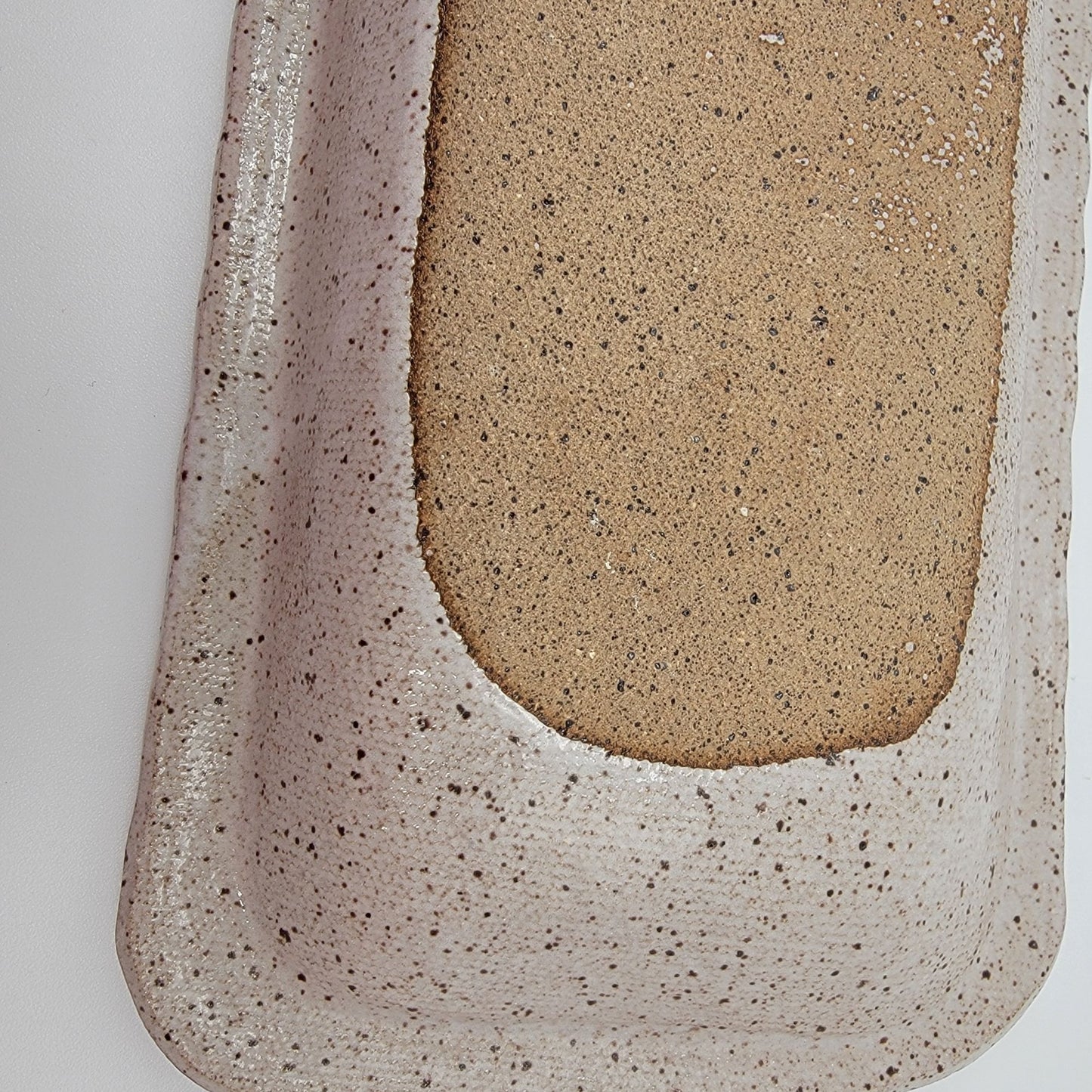 Landfair Granite Lake Studio Art Pottery Serving Dish Blue Lupine Flower Design