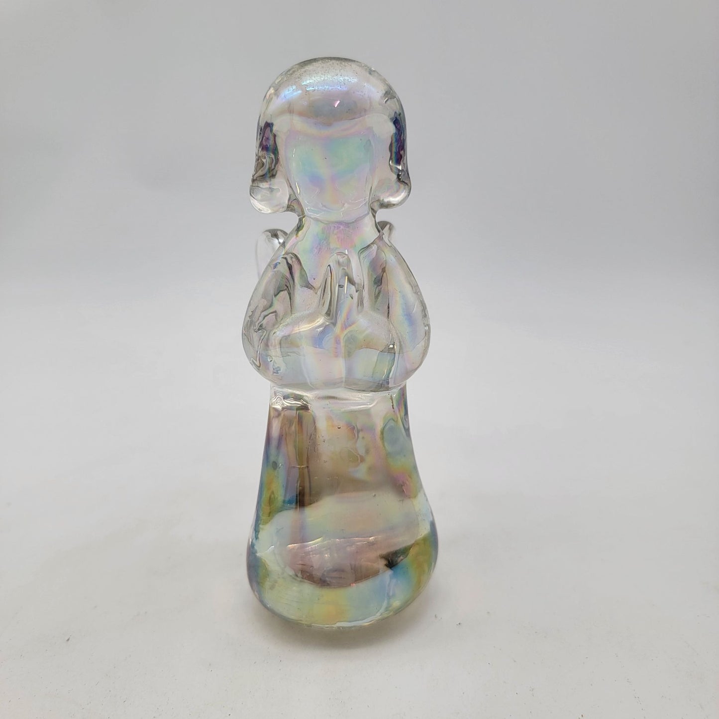 Handcrafted Iridescent Glass Angel Figurine
