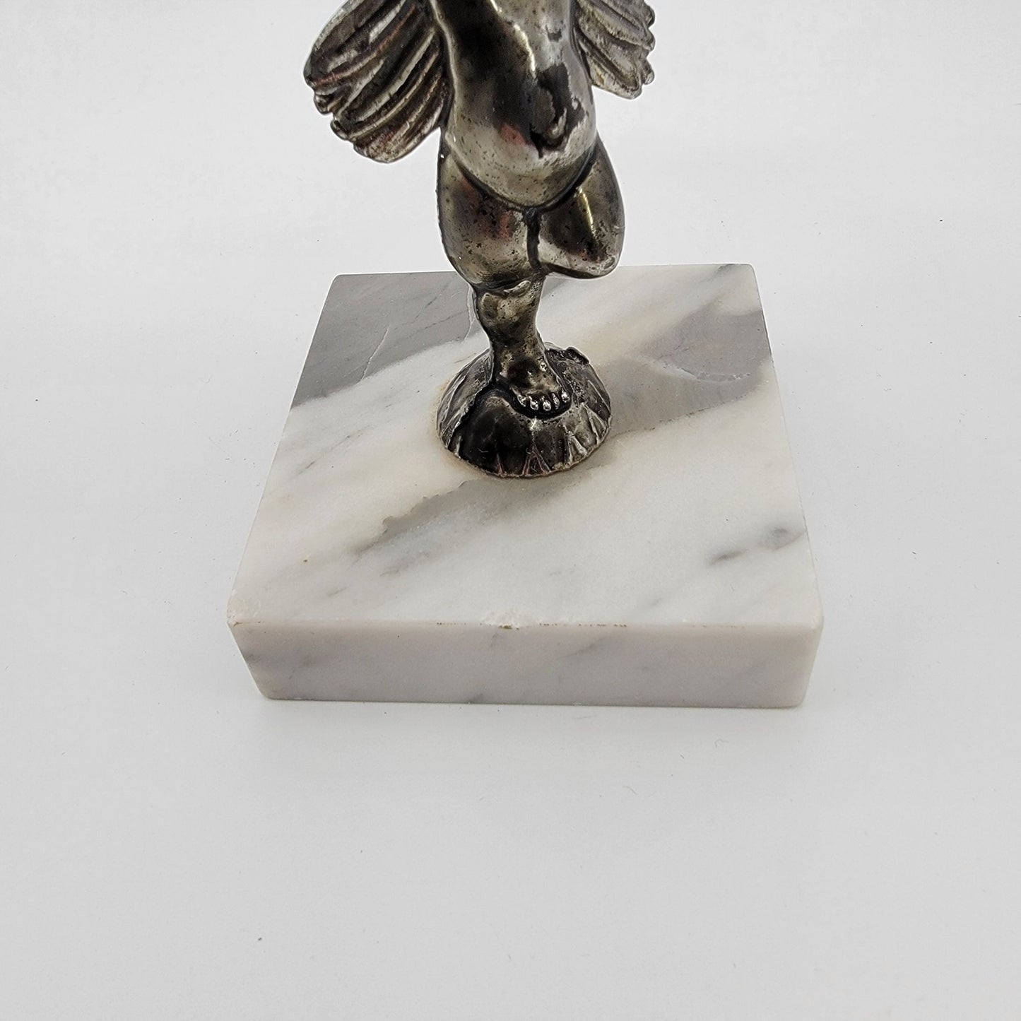 1960s Hollywood Regency Florentine Fairy Candy Dish Crystal & Marble
