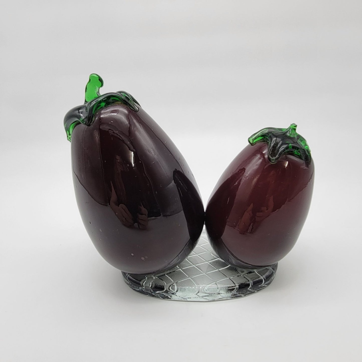 Vintage 1990's Mikasa Blown Glass Eggplant Sculpture