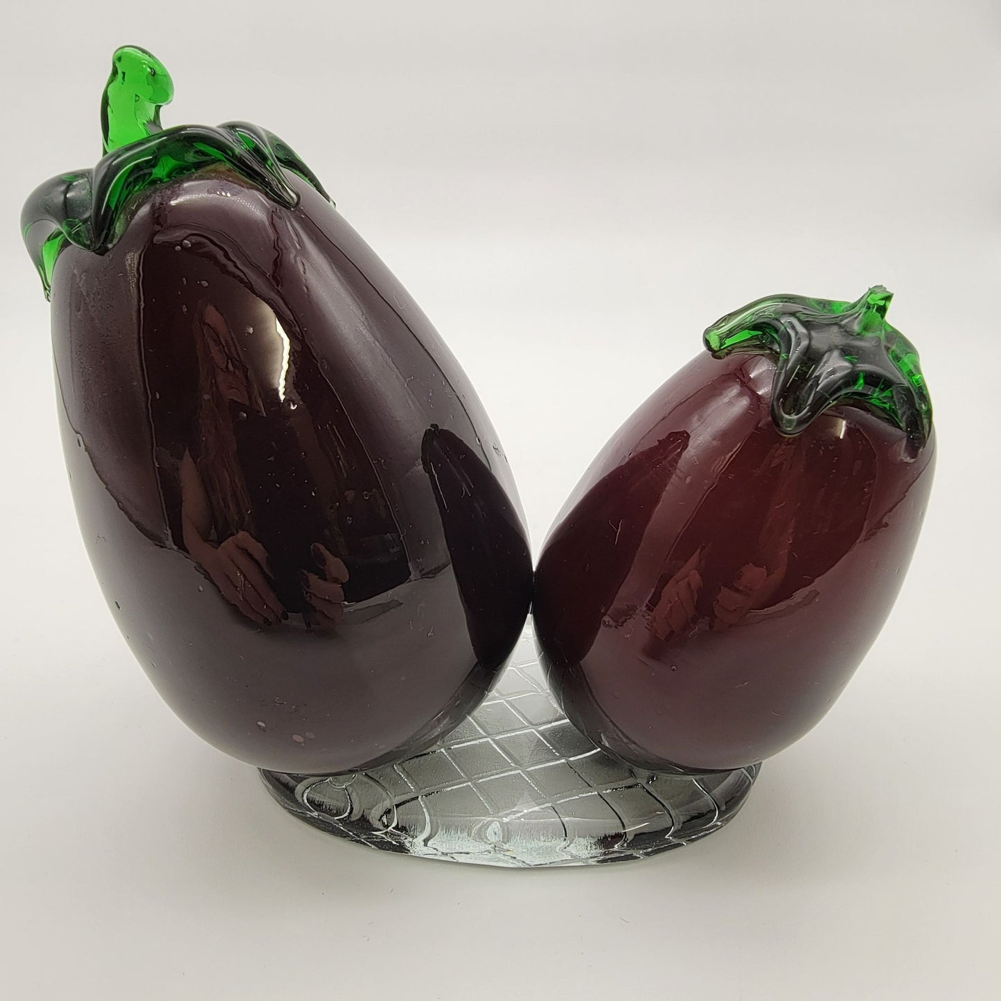 Vintage 1990's Mikasa Blown Glass Eggplant Sculpture