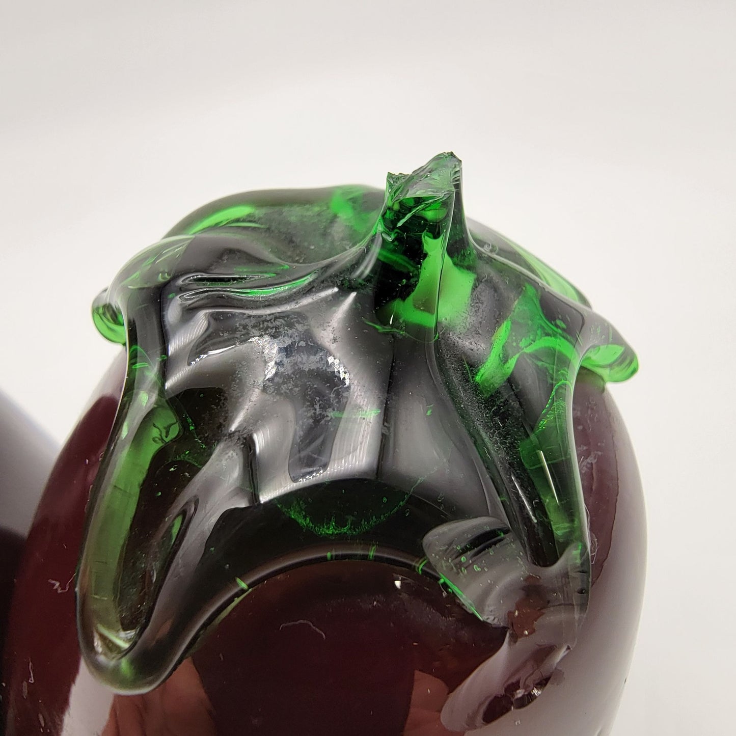 Vintage 1990's Mikasa Blown Glass Eggplant Sculpture