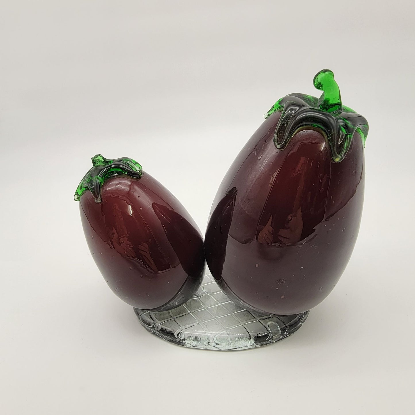 Vintage 1990's Mikasa Blown Glass Eggplant Sculpture